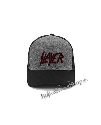 SLAYER - Red Logo - šedočierna bavlnená šiltovka
