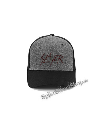 SLAYER - Red Logo Vintage - šedočierna bavlnená šiltovka