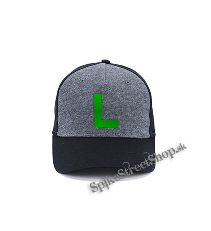 SUPER MARIO - Green Luigi Logo - šedočierna bavlnená šiltovka