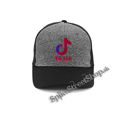 TIK TOK - Logo Rainbow - šedočierna bavlnená šiltovka