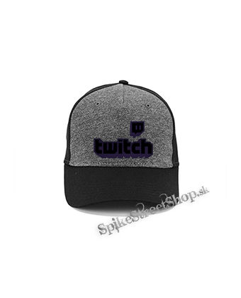 TWITCH - Purple Logo Sign - šedočierna bavlnená šiltovka