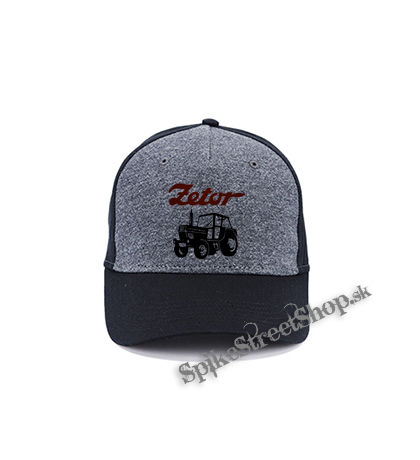 ZETOR - Červené logo a traktor - šedočierna bavlnená šiltovka