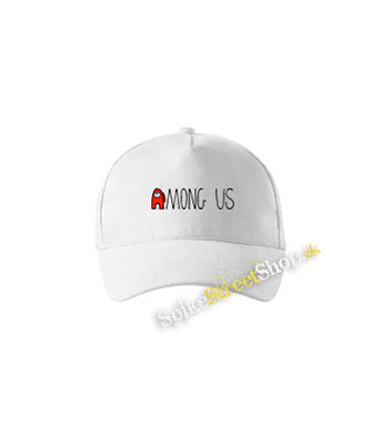 AMONG US - Red White Logo - biela šiltovka