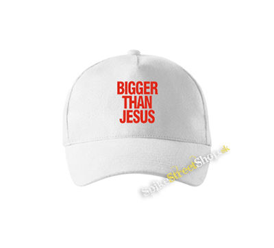 BIGGER THAN JESUS - biela šiltovka