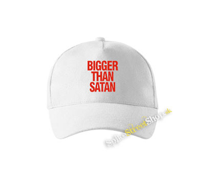 BIGGER THAN SATAN na ČIERNE - biela šiltovka