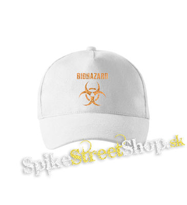 BIOHAZARD - Logo Orange - biela šiltovka