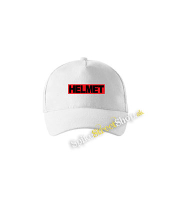 HELMET - Logo Red White - biela šiltovka