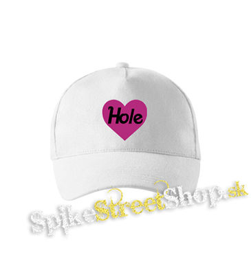 HOLE - Pink Logo Heart - biela šiltovka