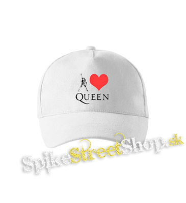 I LOVE QUEEN - biela šiltovka