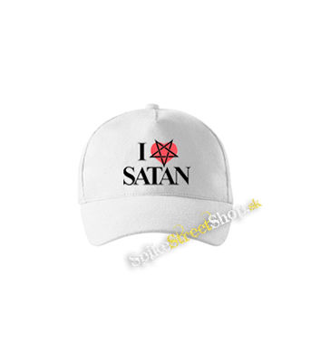 I LOVE SATAN - Pentagram Heart - biela šiltovka