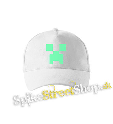 MINECRAFT - Green Creeper - biela šiltovka