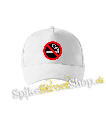 NO SMOKING - biela šiltovka