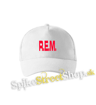 REM - Logo Red - biela šiltovka
