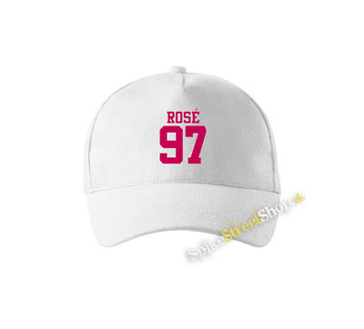 ROSÉ 97 - Pink Logo - biela šiltovka