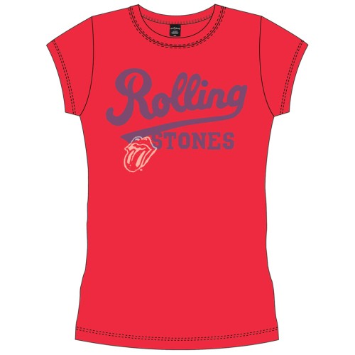 ROLLING STONES - Team Logo - červené dámske tričko VÝPREDAJ!!!!!