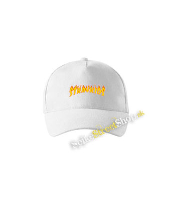 STRAY KIDS - Thrasher Logo Flame - biela šiltovka