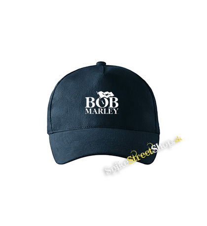 BOB MARLEY - Logo & Flag - tmavomodrá šiltovka