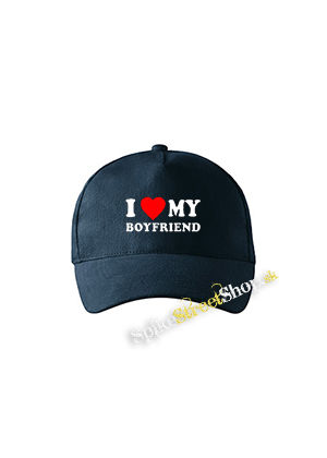 I LOVE MY BOYFRIEND - tmavomodrá šiltovka
