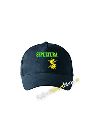 SEPULTURA - Brasil Yellow Logo - tmavomodrá šiltovka