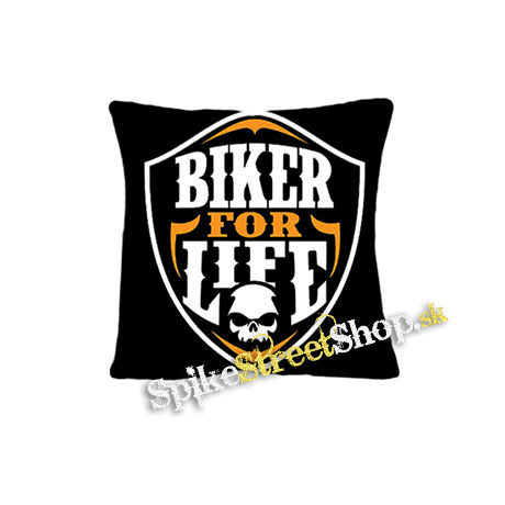BIKER FOR LIFE - Skull Logo Crest NA ČIERNE - vankúš