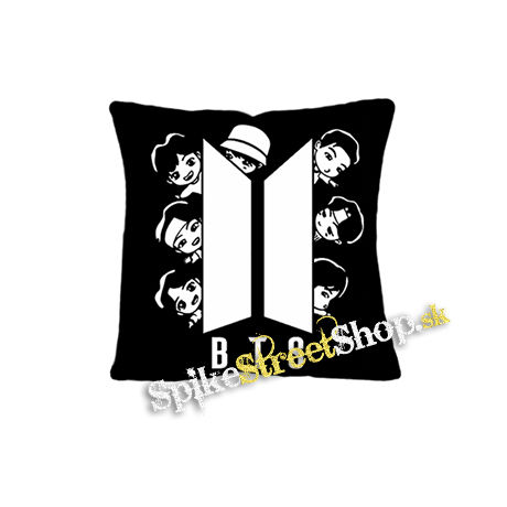 BTS - BANGTAN BOYS - Cartoon Band NA ČIERNE - vankúš