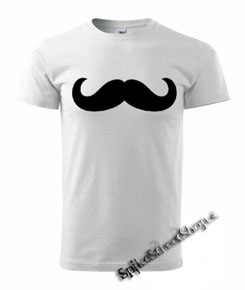 MUSTACHE - biele pánske tričko