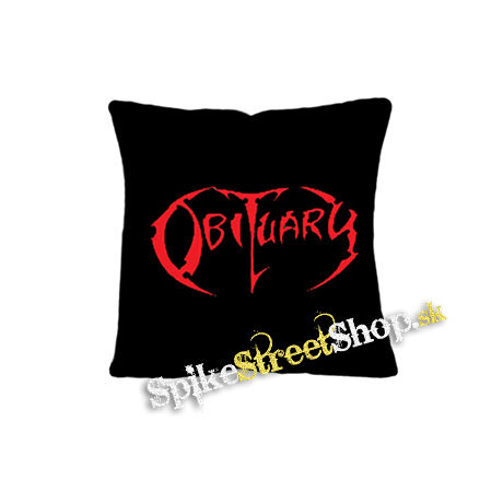 OBITUARY - Red Logo - vankúš