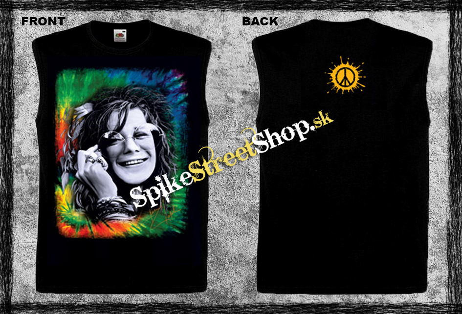 JANIS JOPLIN - Portrait - čierne pánske tričko bez rukávov
