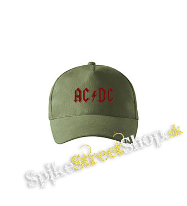 ACDC - Red Logo Vintage - olivová šiltovka army classic