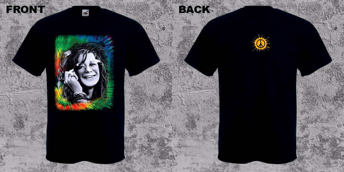 JANIS JOPLIN - Portrait - čierne pánske tričko