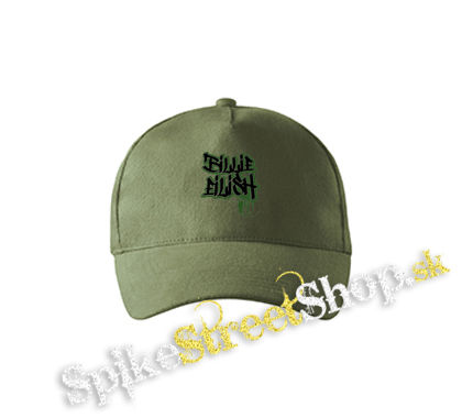 BILLIE EILISH - Painted Graffiti Logo - olivová šiltovka army classic