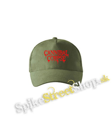 CANNIBAL CORPSE - Red Logo - olivová šiltovka army classic
