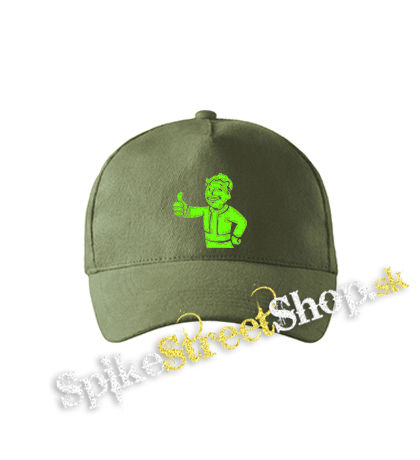 FALLOUT - Vault Boy Green - olivová šiltovka army classic