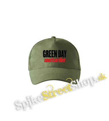 GREEN DAY - American Idiot Slogan - olivová šiltovka army classic