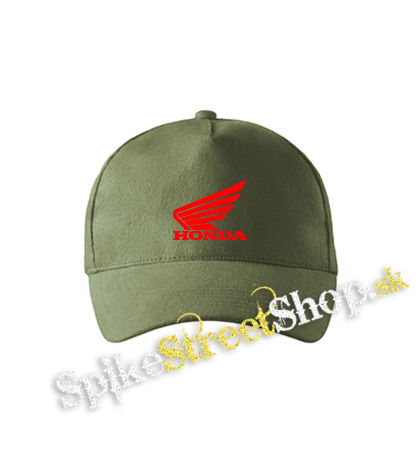 HONDA - Red Logo - olivová šiltovka army classic