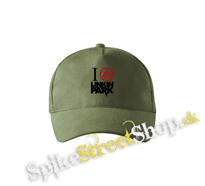 I LOVE LINKIN PARK - Crest Motive - olivová šiltovka army classic