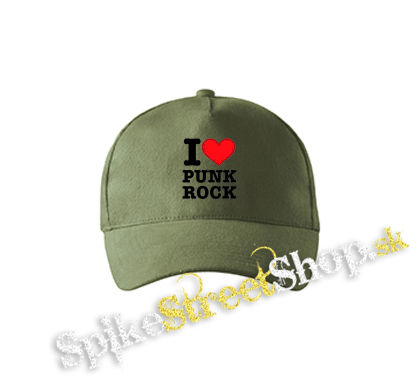 I LOVE PUNKROCK - olivová šiltovka army classic