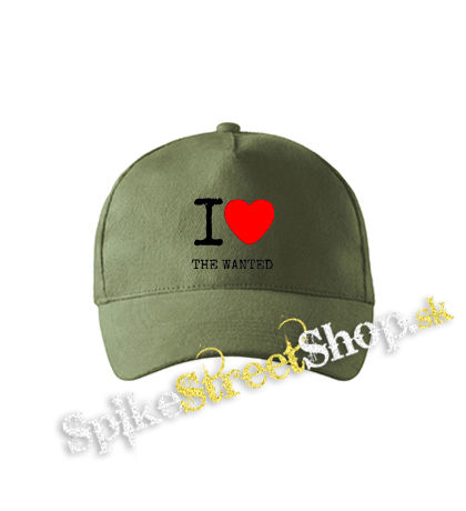 I LOVE THE WANTED - olivová šiltovka army classic