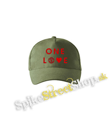 MANCHESTER UNITED - One Love - olivová šiltovka army classic
