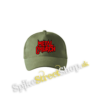 METAL CHURCH - Logo Red White - olivová šiltovka army classic