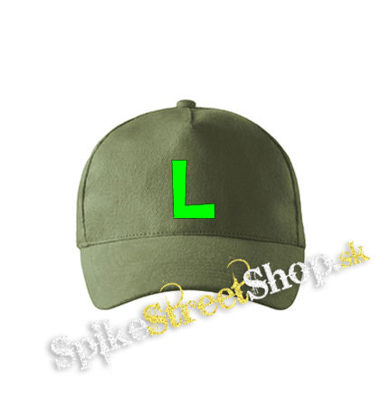 SUPER MARIO - Green Luigi Logo - olivová šiltovka army classic