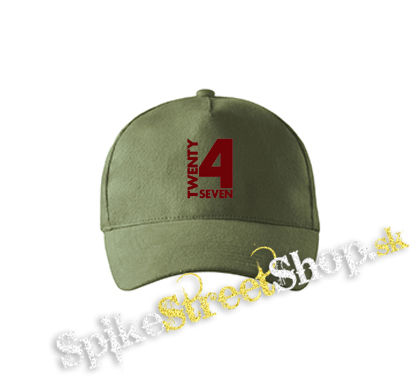 TWENTY FOR SEVEN - Logo - olivová šiltovka army classic
