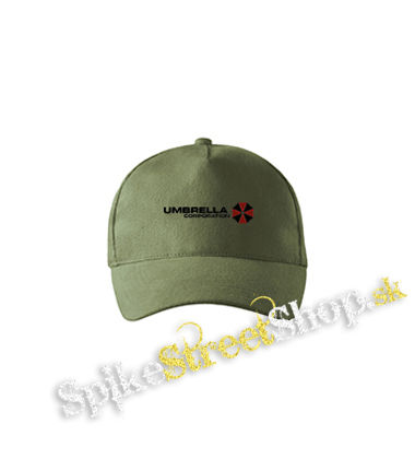 UMBRELLA CORPORATION - Logo Red White - olivová šiltovka army classic