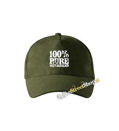 100% PURE METAL HEAD - zelená šiltovka vo farbe "military green"