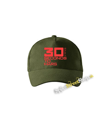 30 SECONDS TO MARS - Red Logo - zelená šiltovka vo farbe "military green"
