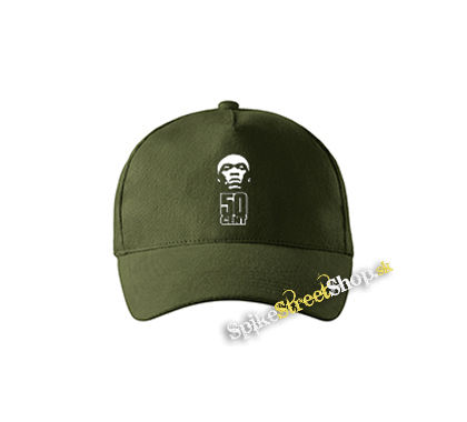 50 CENT - Logo Portrait - zelená šiltovka vo farbe "military green"