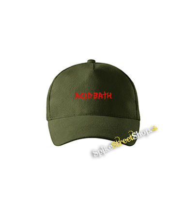 ACID BATH - Logo Red - zelená šiltovka vo farbe "military green"