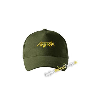 ANTHRAX - Logo Yellow - zelená šiltovka vo farbe "military green"