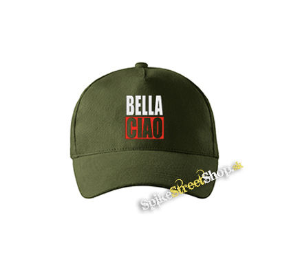 BELLA CIAO - zelená šiltovka vo farbe "military green"