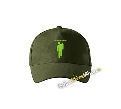 BILLIE EILISH - Stickman Logo Green - zelená šiltovka vo farbe "military green"
